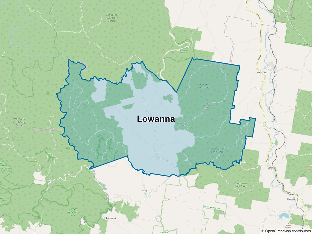 Map of Lowanna, NSW, Australia