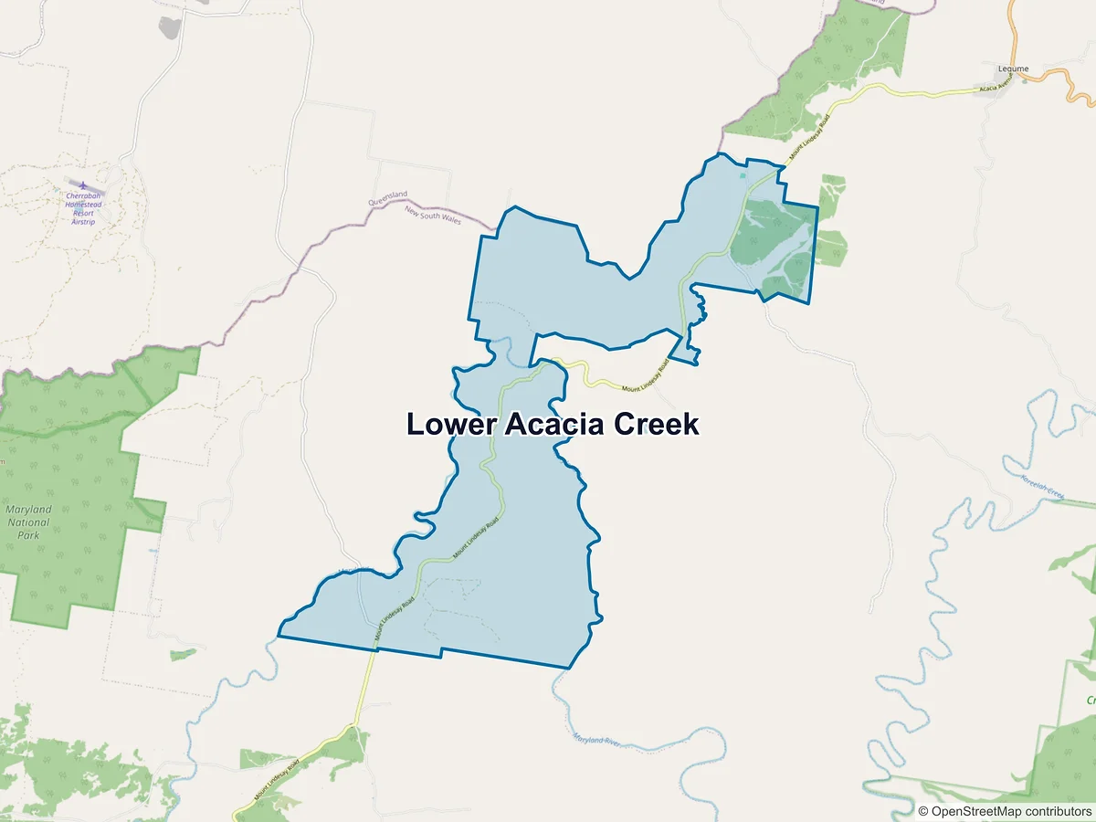 Map of Lower Acacia Creek, NSW, Australia
