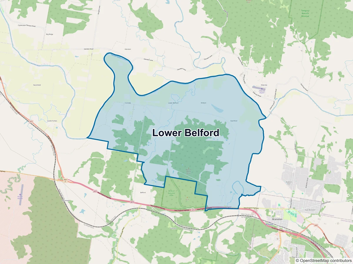 Map of Lower Belford, NSW, Australia