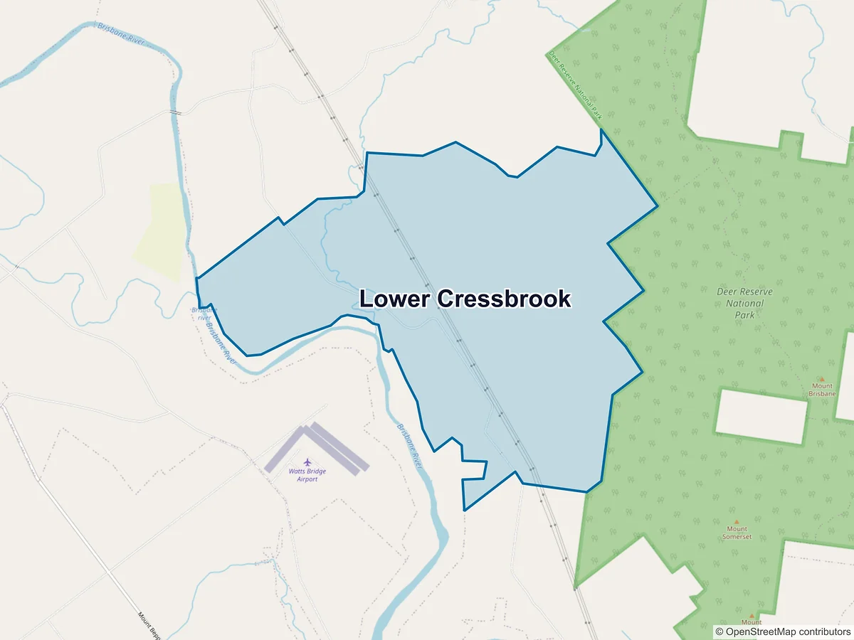Map of Lower Cressbrook, QLD, Australia