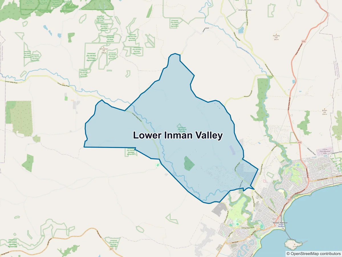 Map of Lower Inman Valley, SA, Australia