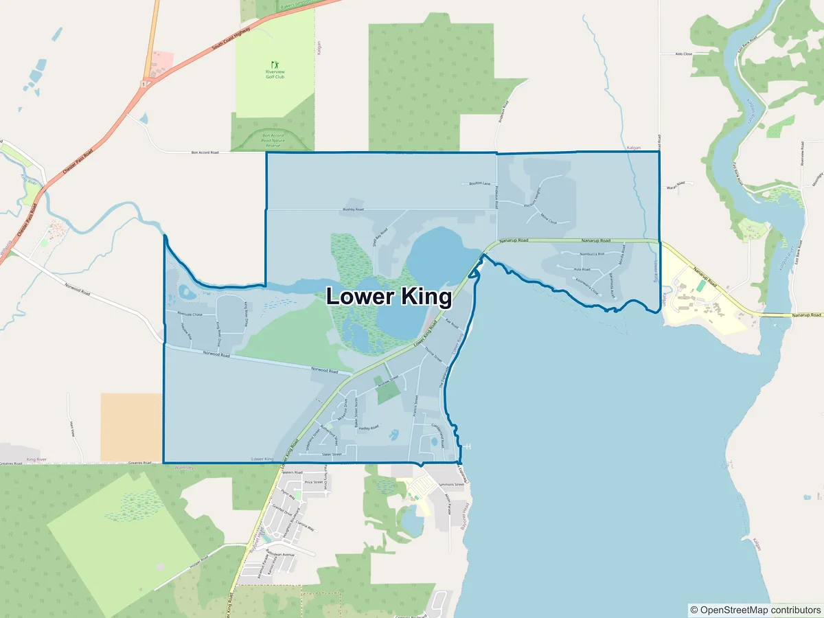 Map of Lower King, WA, Australia