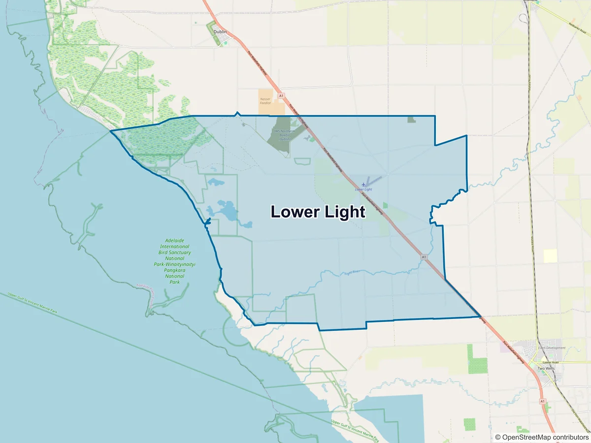 Map of Lower Light, SA, Australia