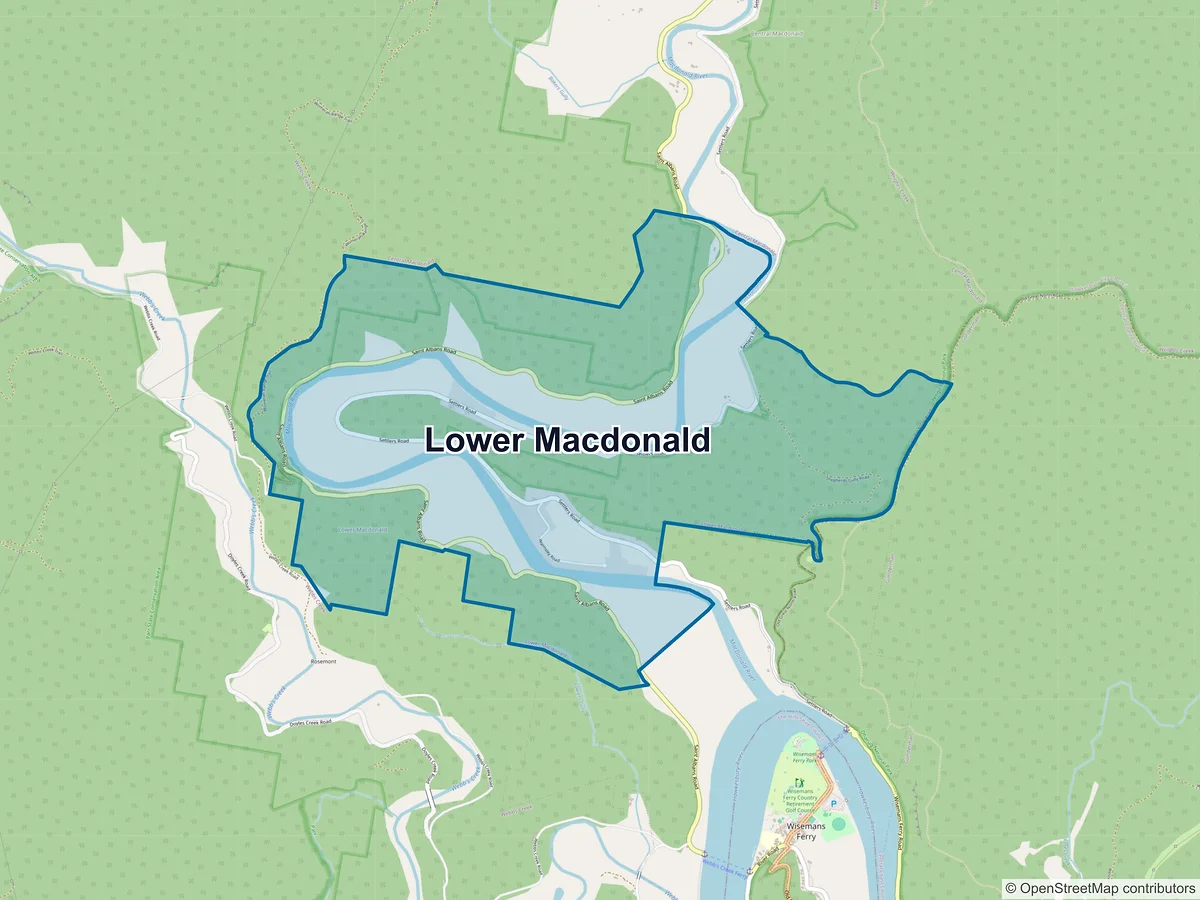 Map of Lower Macdonald, NSW, Australia