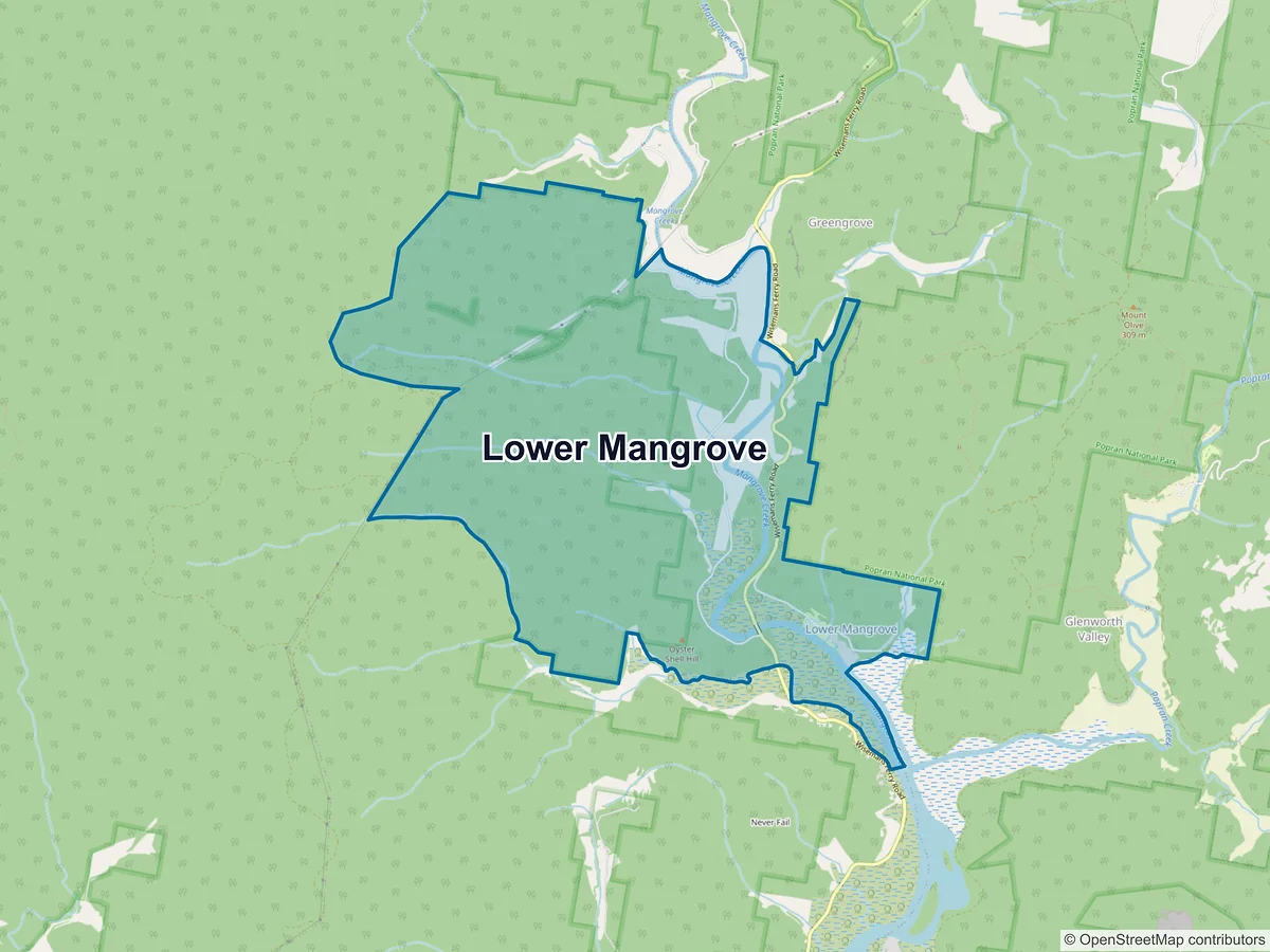 Map of Lower Mangrove, NSW, Australia