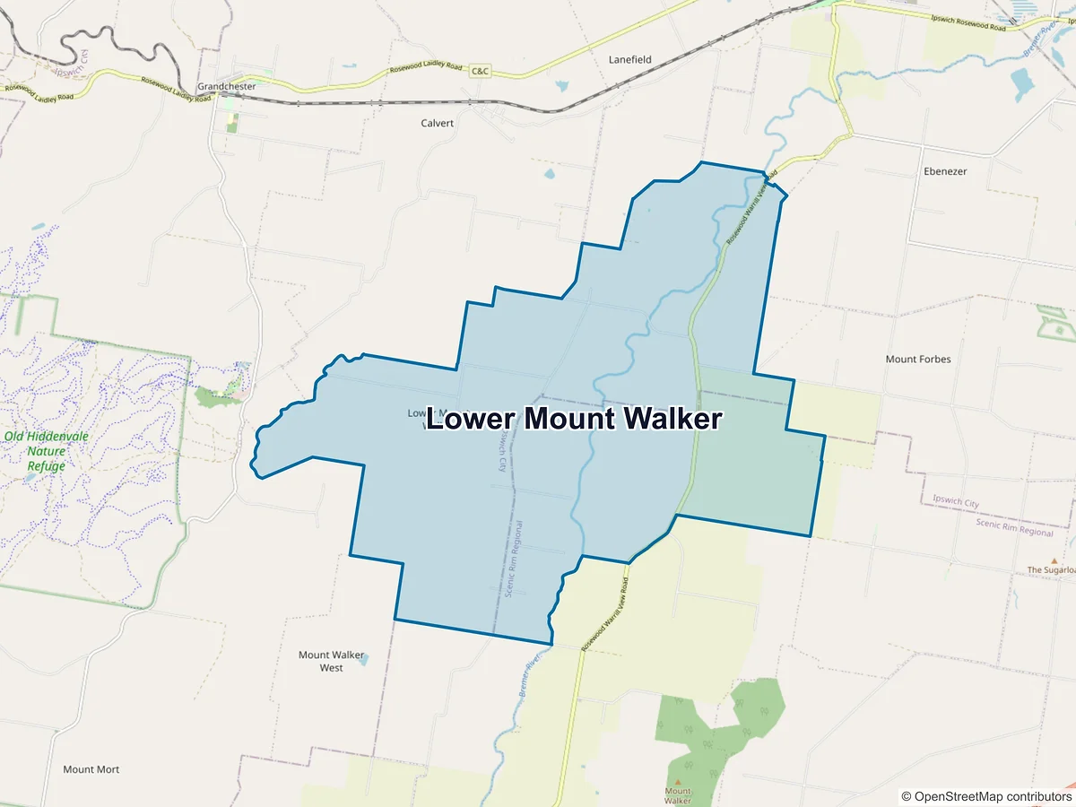 Map of Lower Mount Walker, QLD, Australia