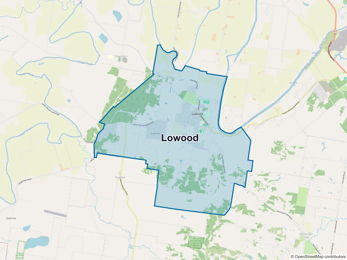 Map of Lowood, QLD, Australia