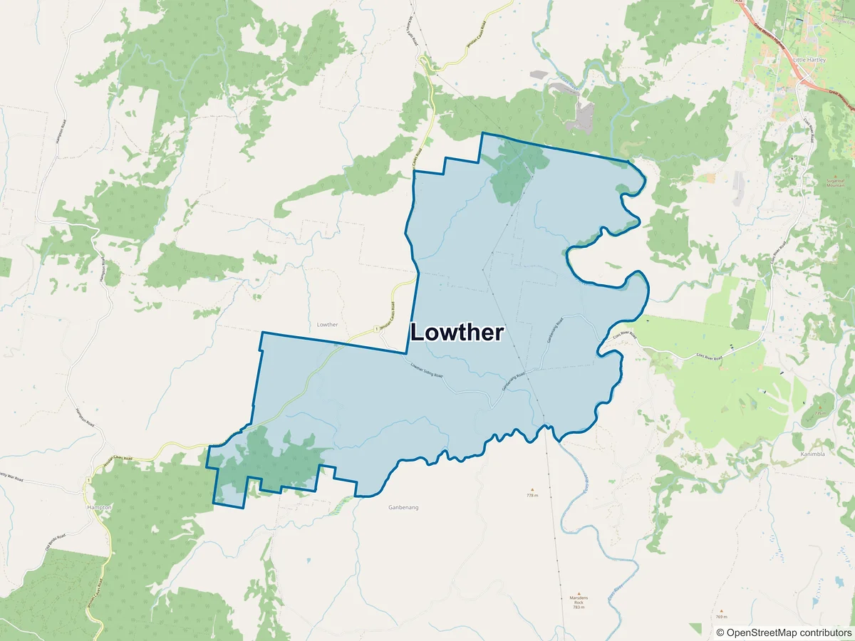 Map of Lowther, NSW, Australia