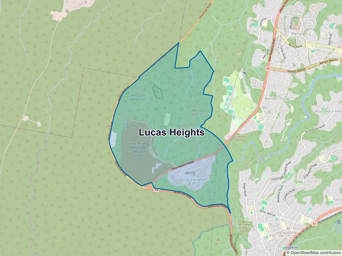 Map of Lucas Heights, NSW, Australia