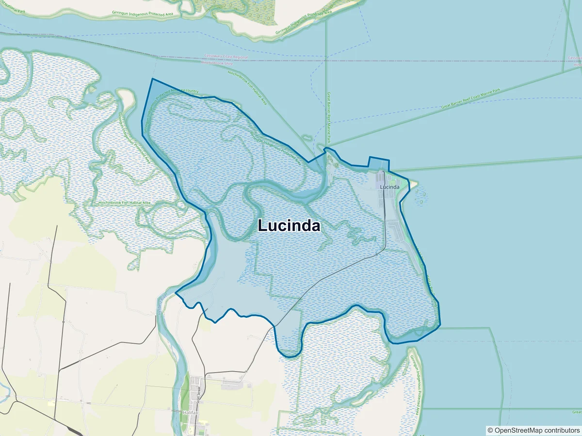 Map of Lucinda, QLD, Australia
