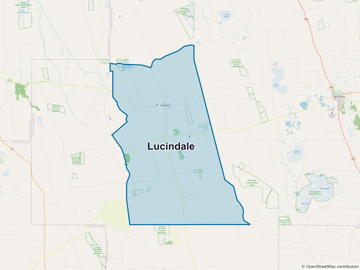 Map of Lucindale, SA, Australia