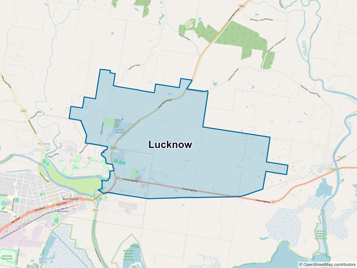 Map of Lucknow, VIC, Australia