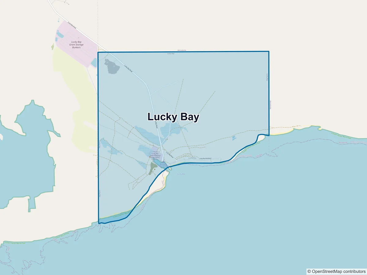 Map of Lucky Bay, SA, Australia