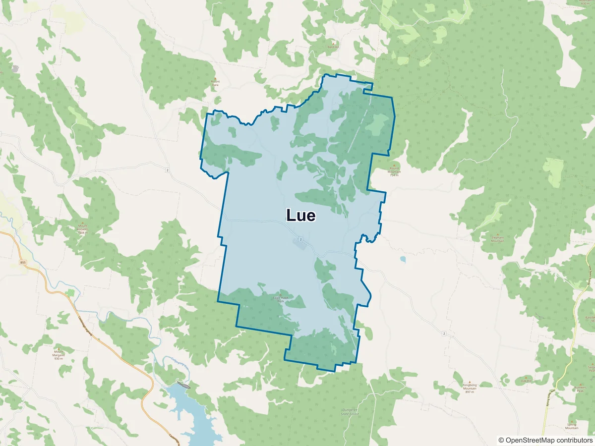 Map of Lue, NSW, Australia