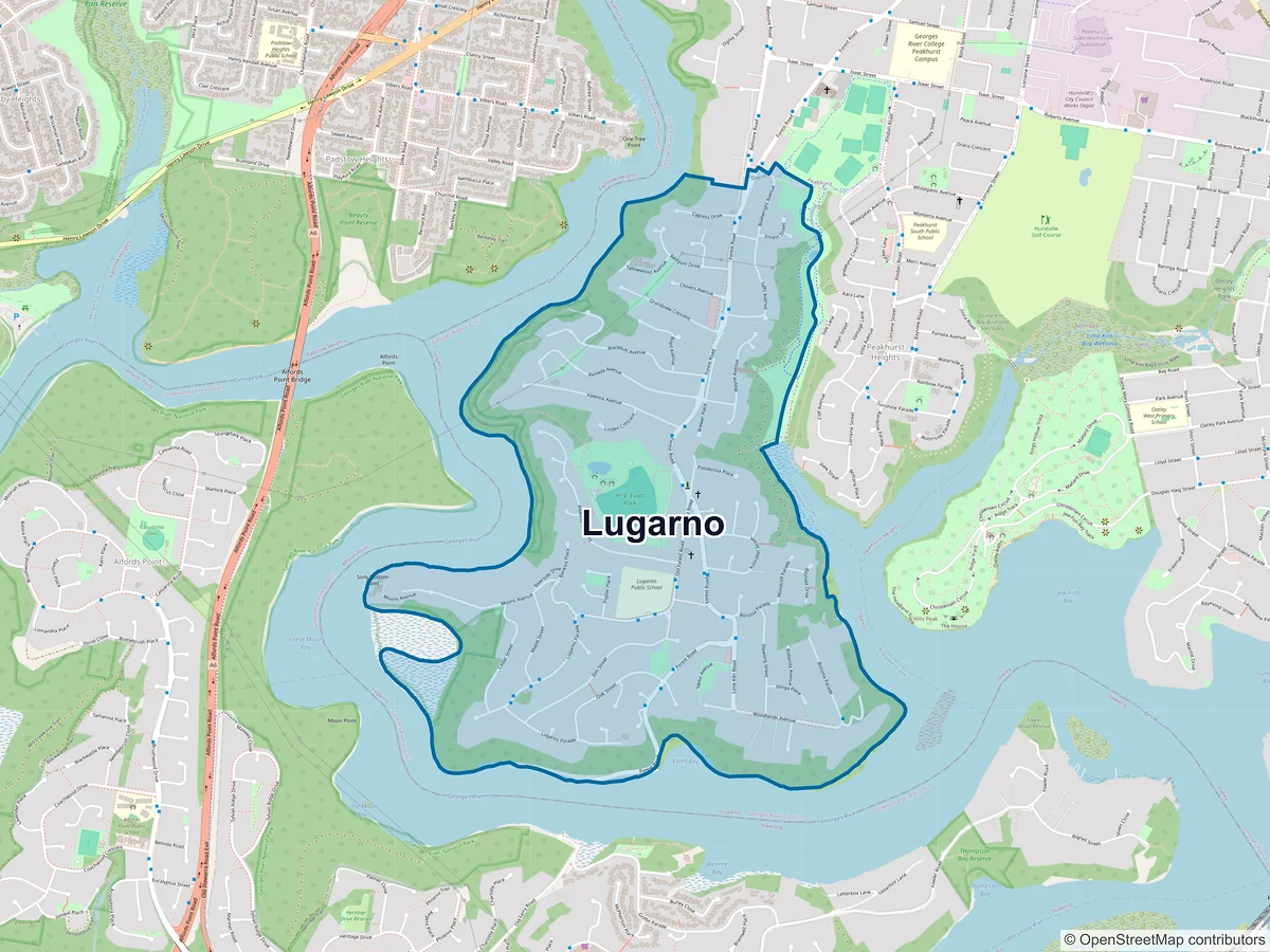 Map of Lugarno, NSW, Australia