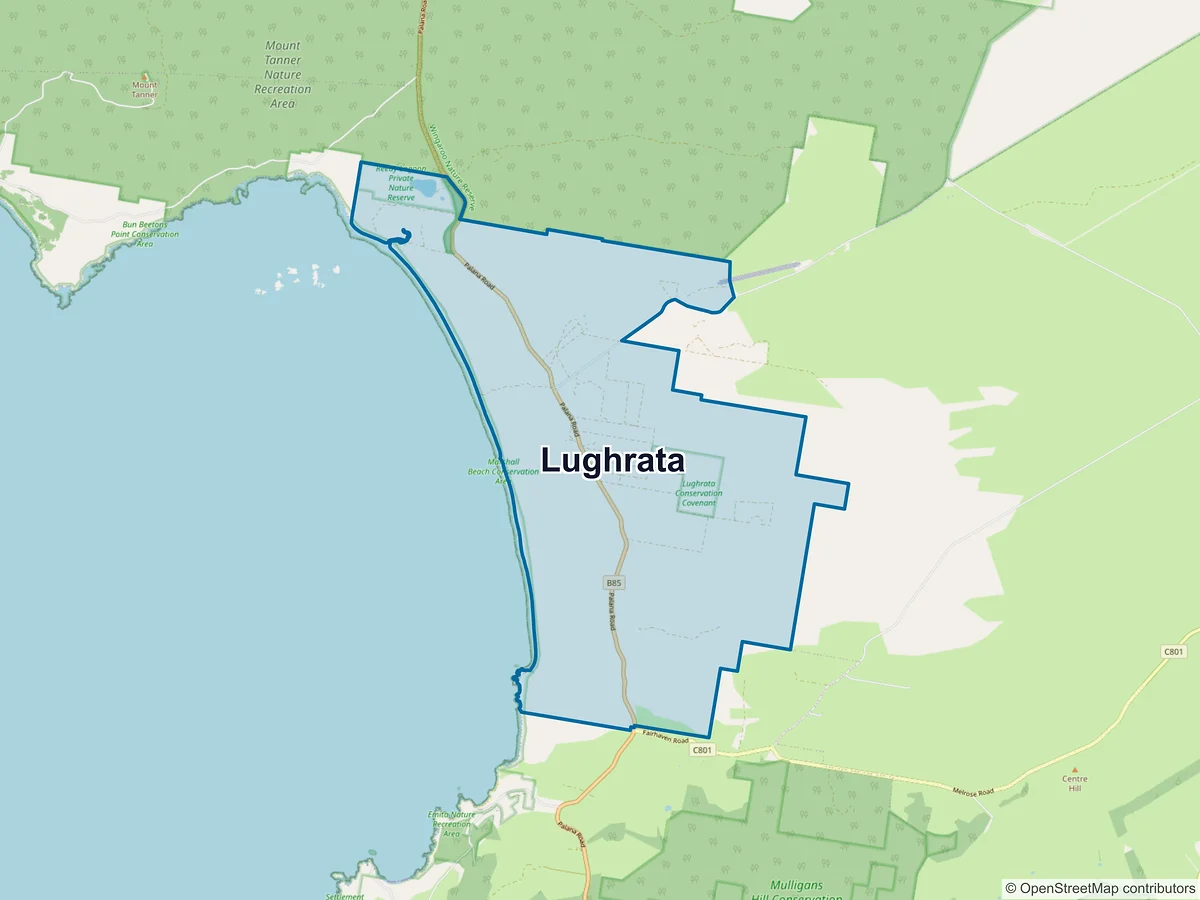 Map of Lughrata, TAS, Australia