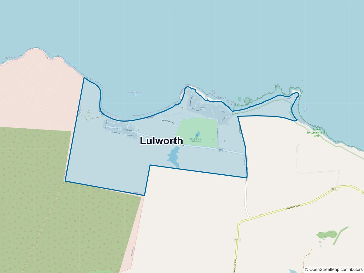 Map of Lulworth, TAS, Australia