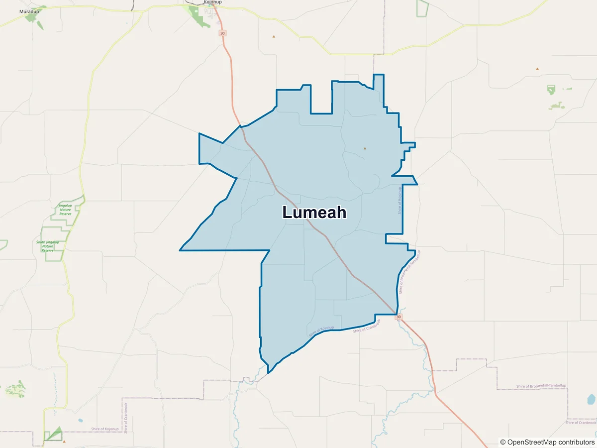 Map of Lumeah, WA, Australia