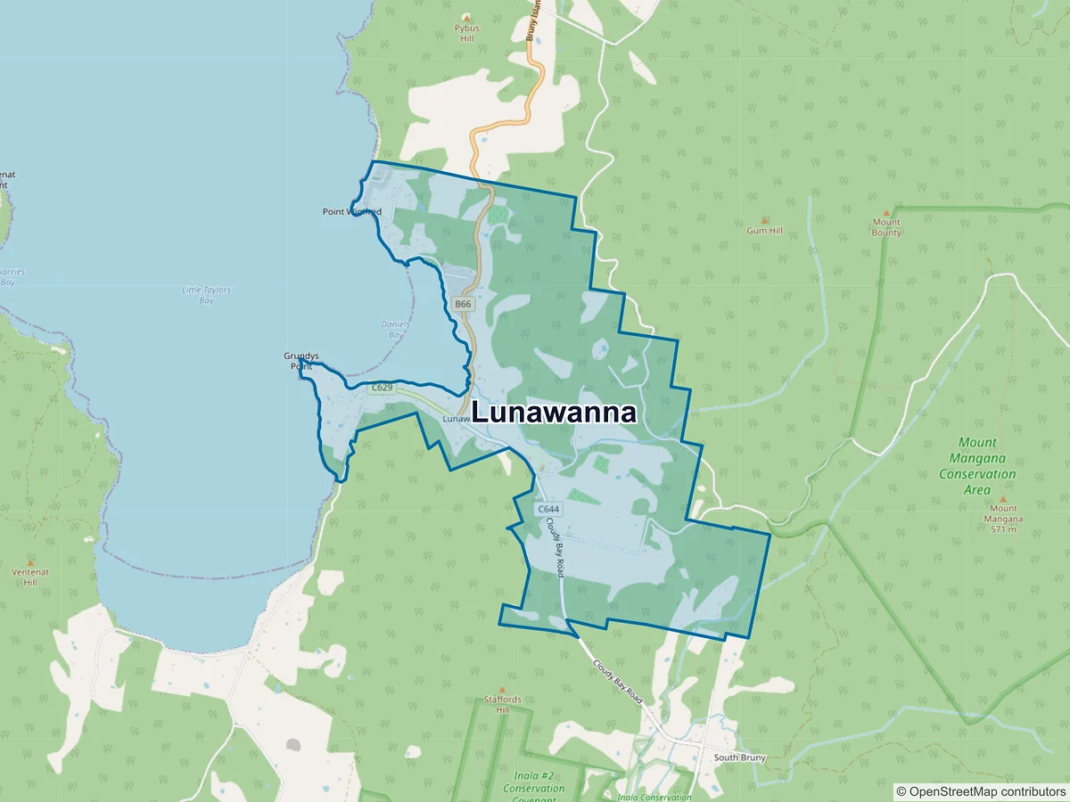 Map of Lunawanna, TAS, Australia