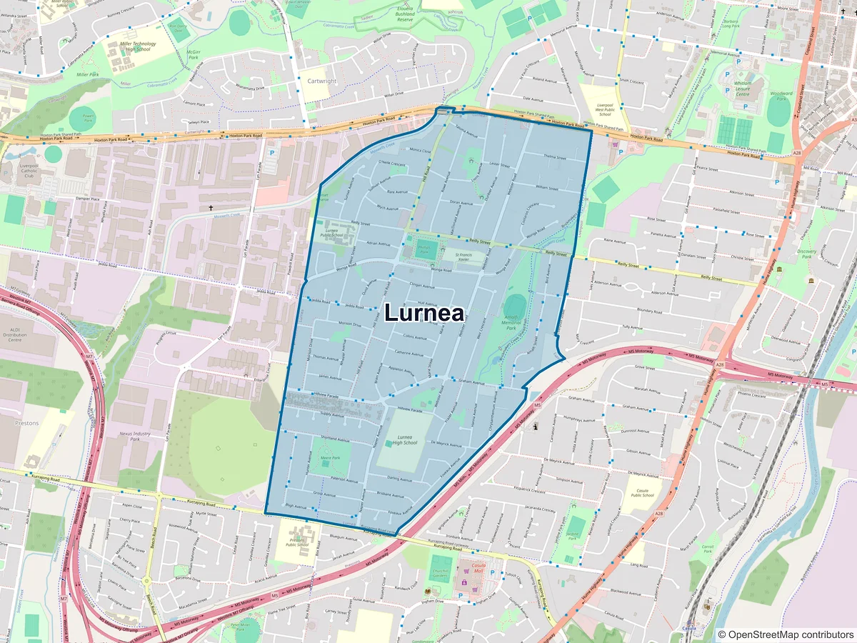 Map of Lurnea, NSW, Australia