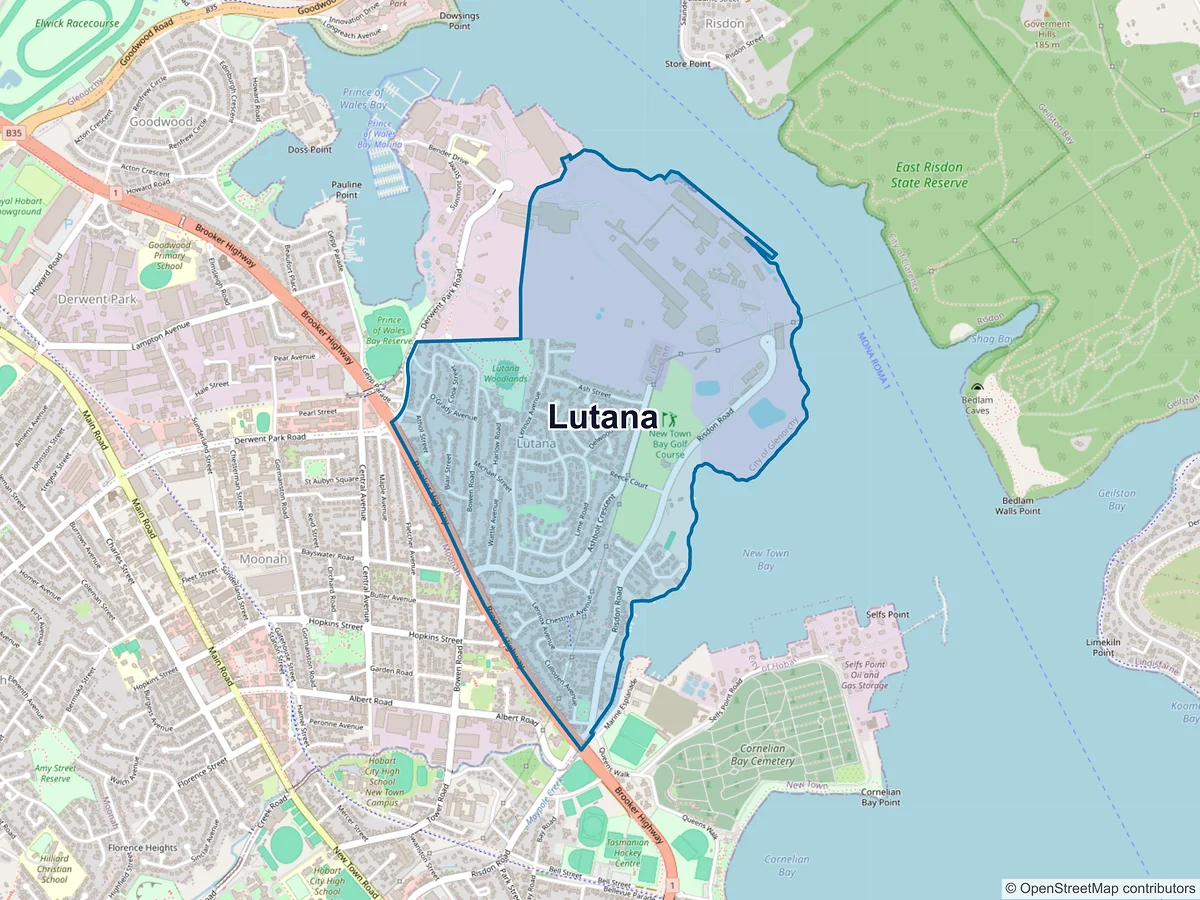 Map of Lutana, TAS, Australia