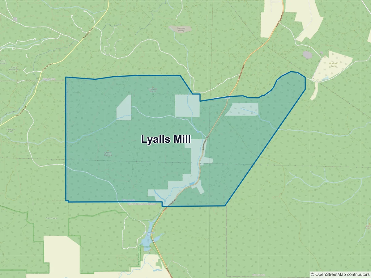 Map of Lyalls Mill, WA, Australia
