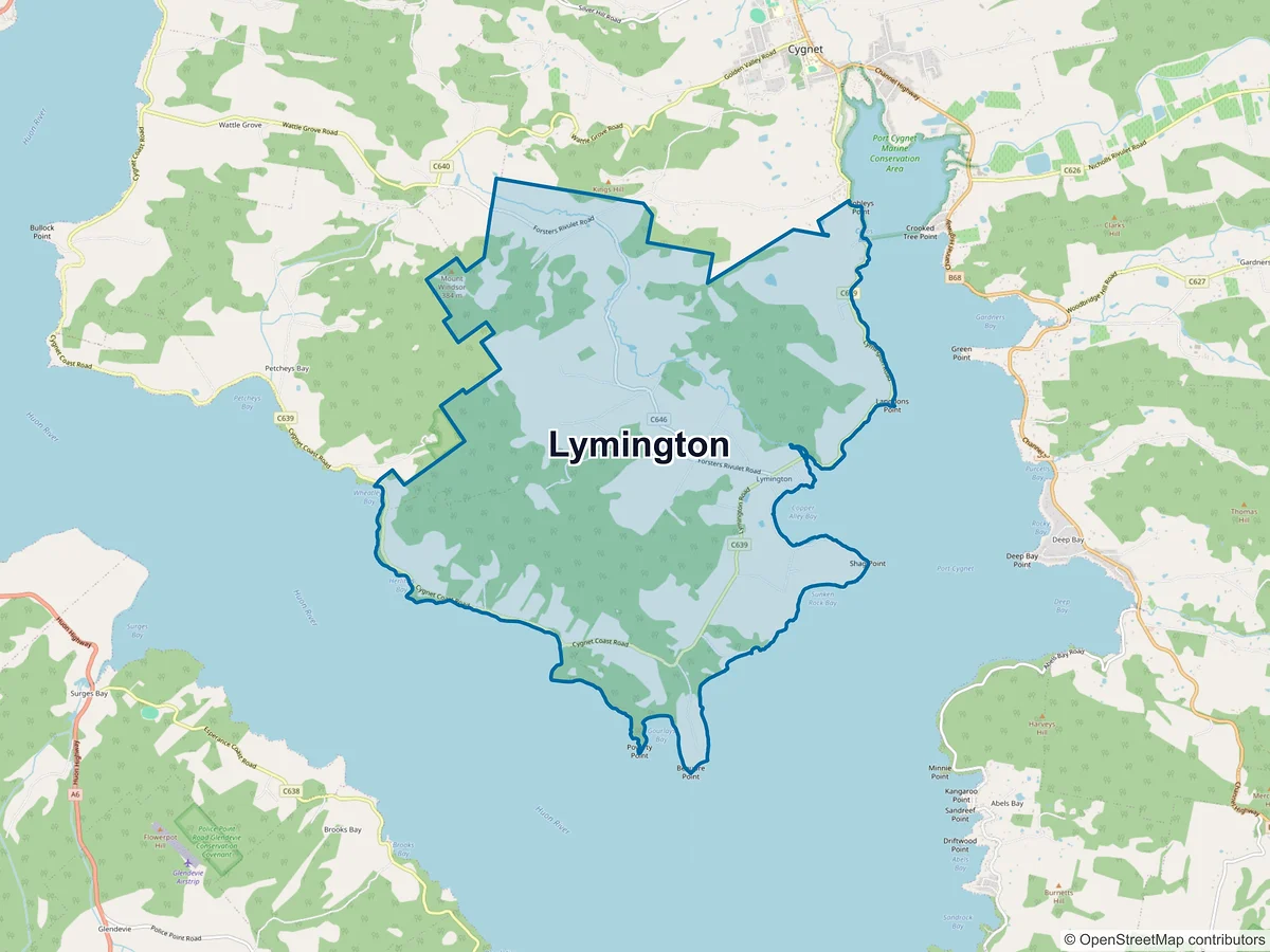 Map of Lymington, TAS, Australia