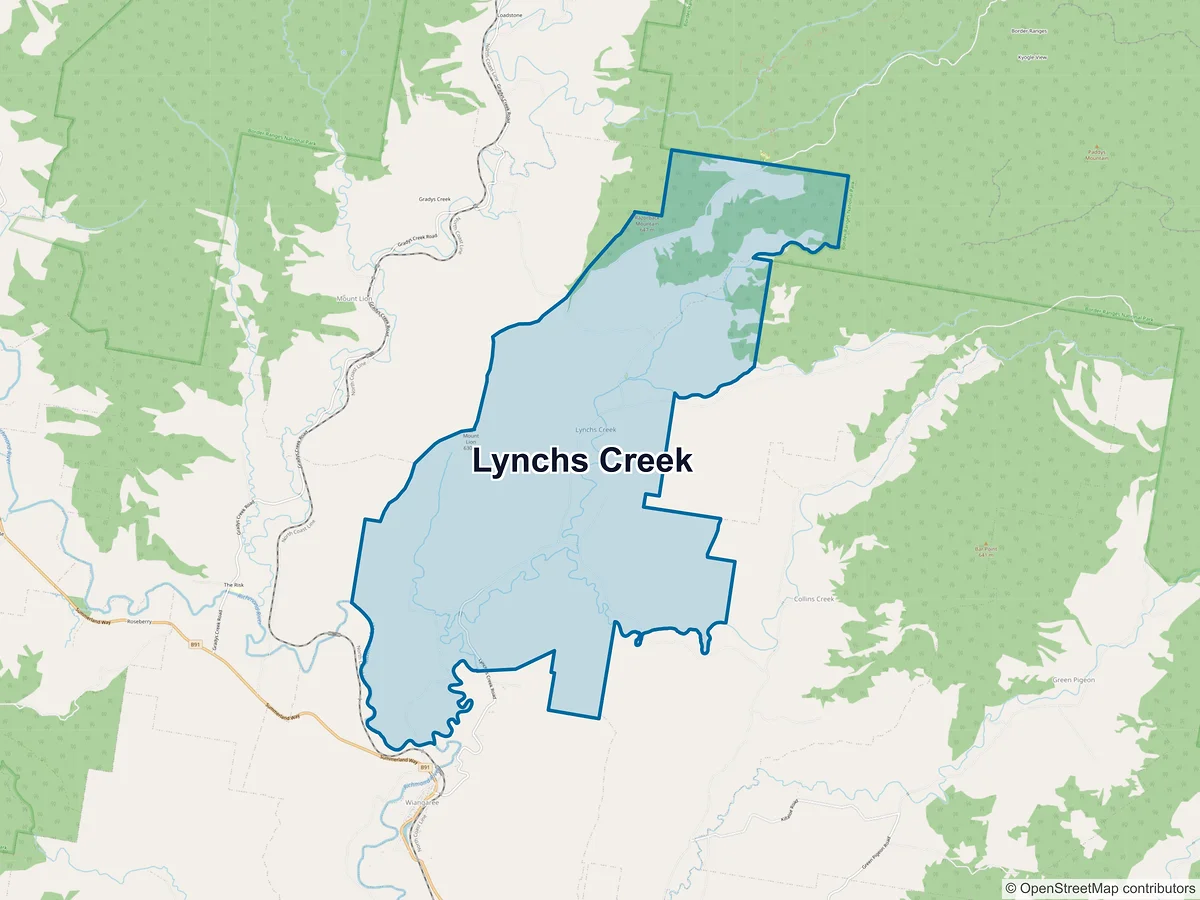 Map of Lynchs Creek, NSW, Australia