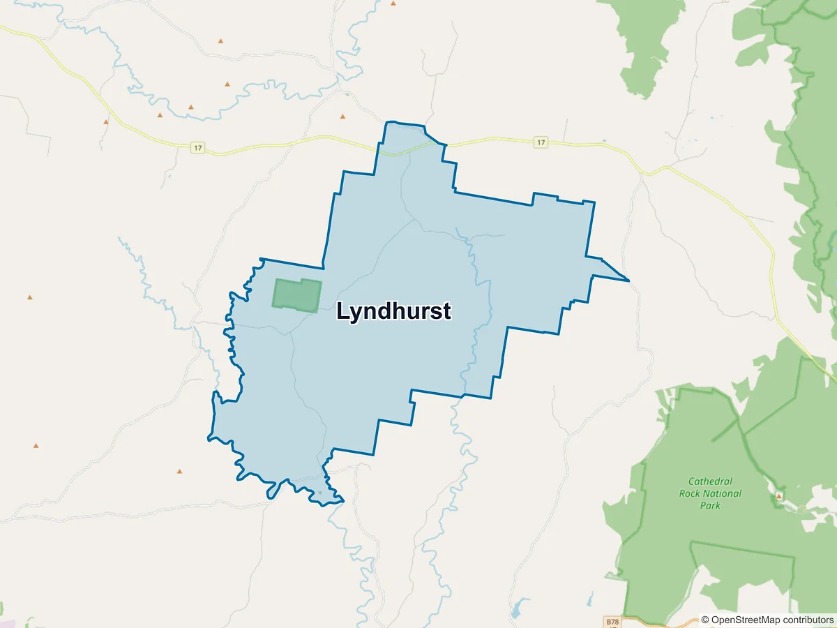 Map of Lyndhurst, NSW, Australia