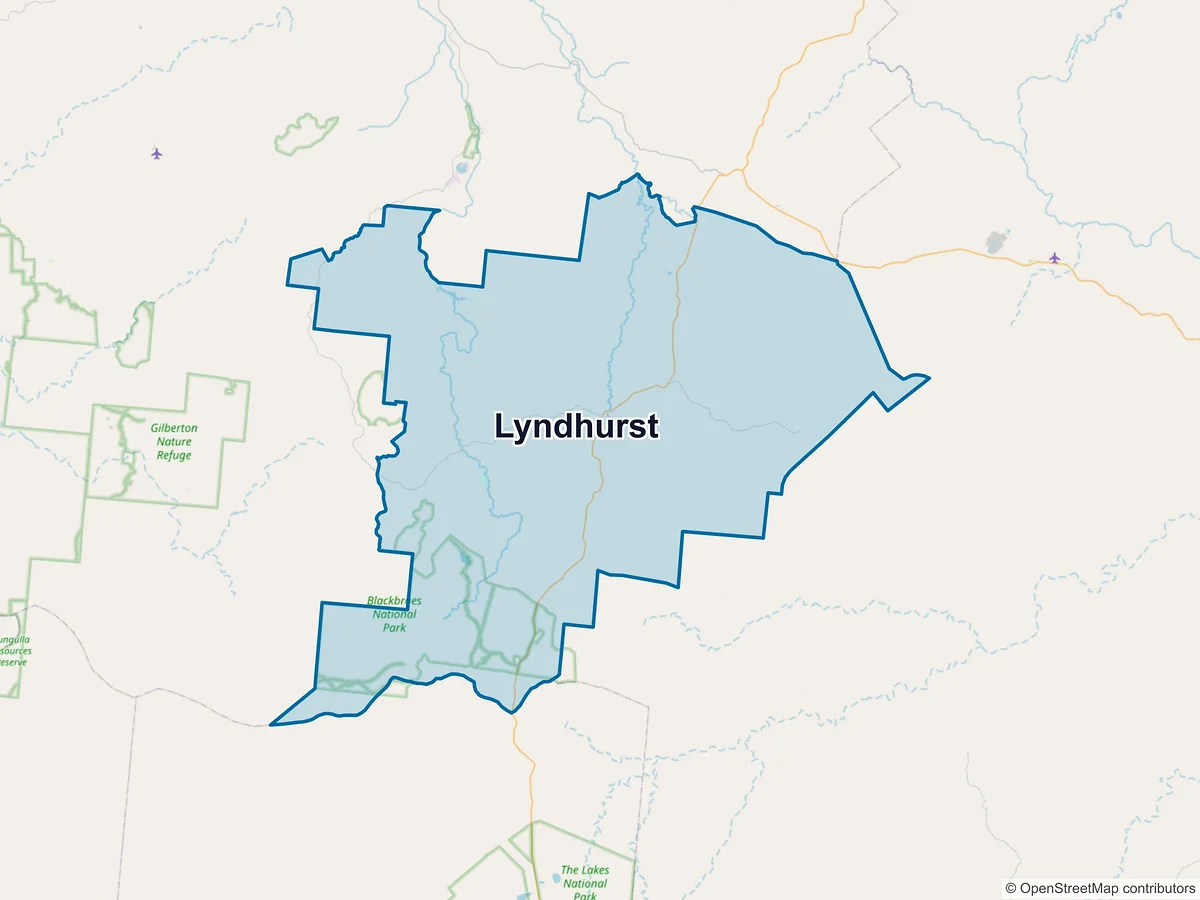 Map of Lyndhurst, QLD, Australia