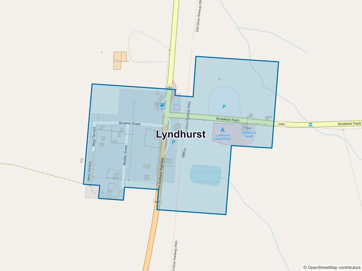 Map of Lyndhurst, SA, Australia