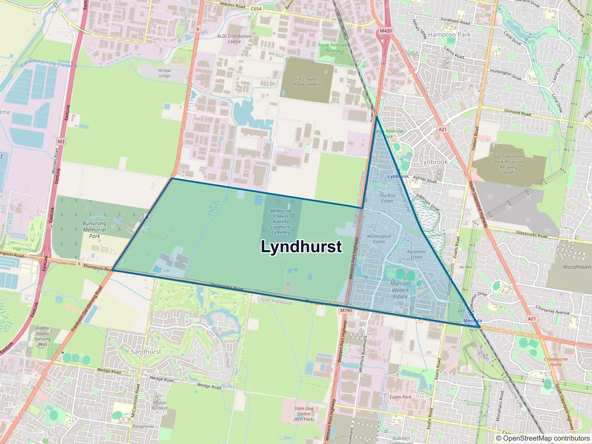 Map of Lyndhurst, VIC, Australia