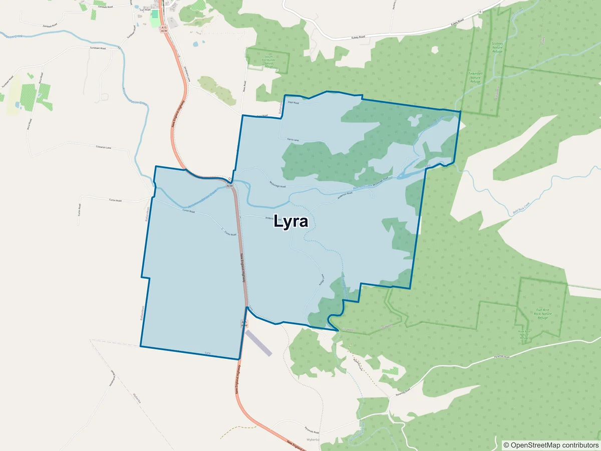 Map of Lyra, QLD, Australia
