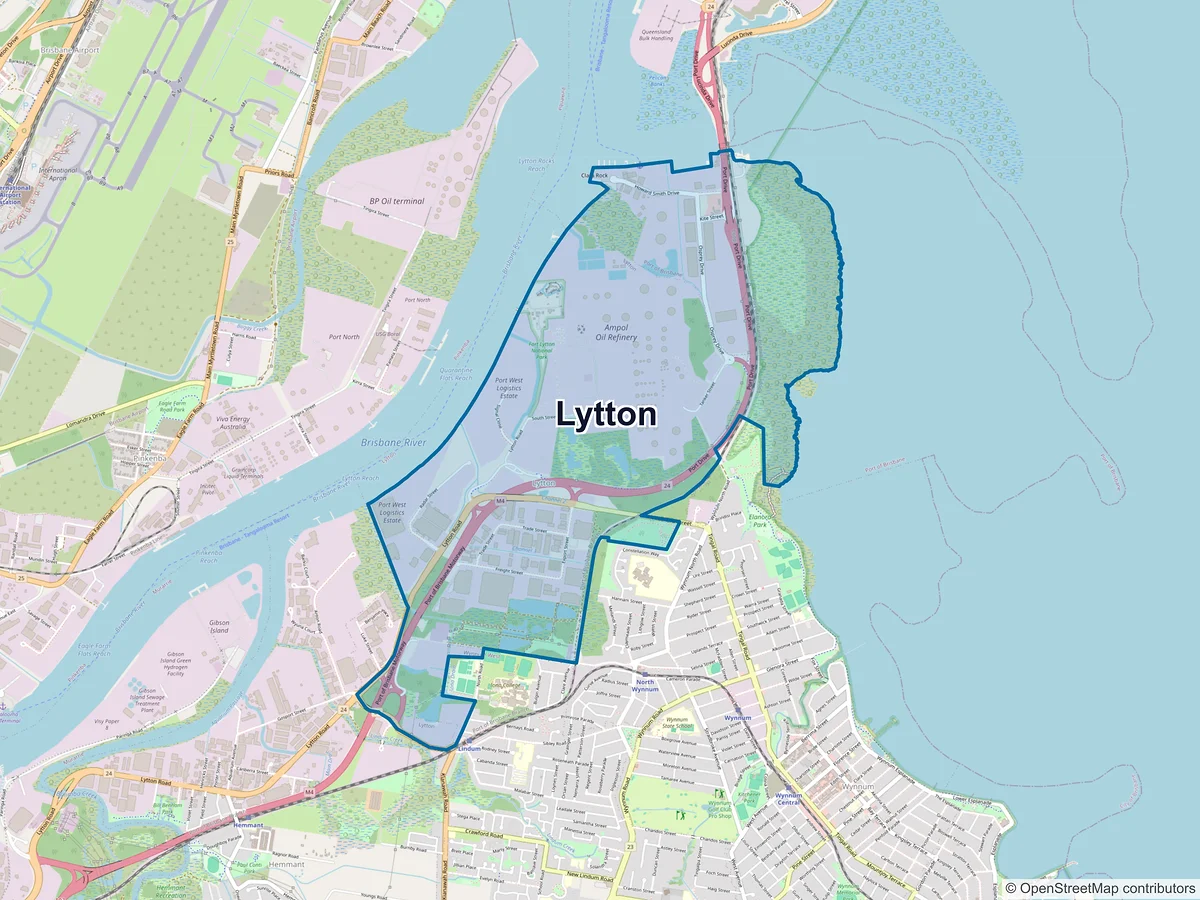 Map of Lytton, QLD, Australia
