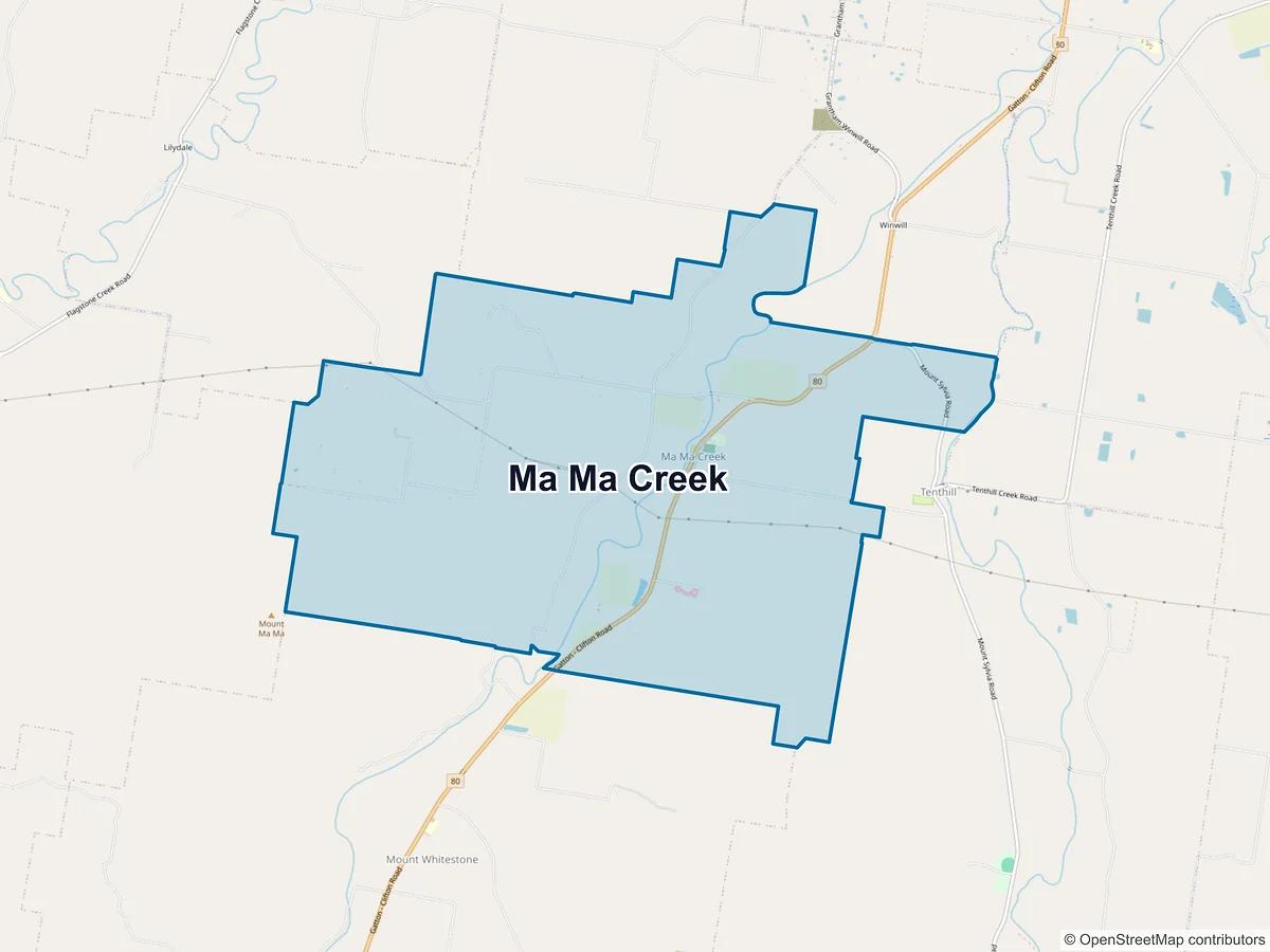 Map of Ma Ma Creek, QLD, Australia