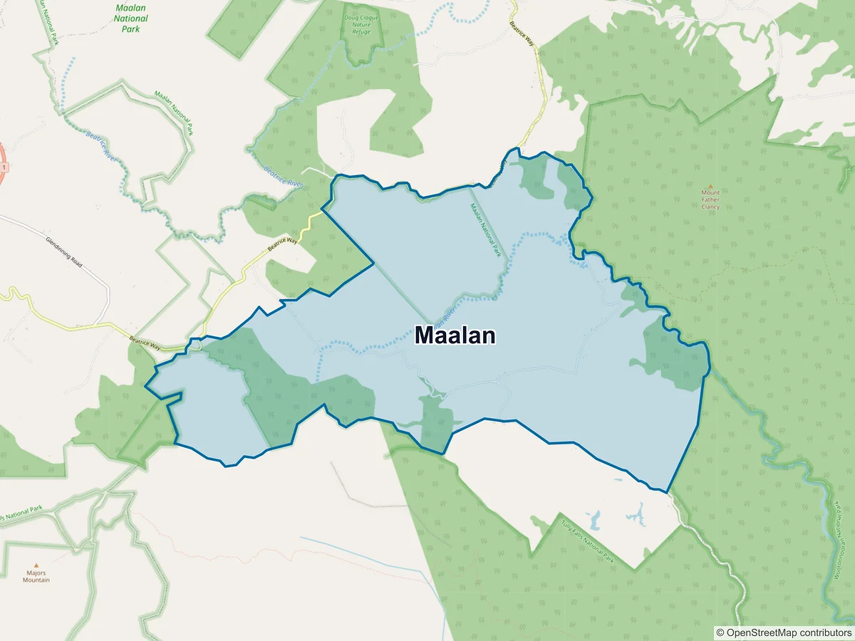 Map of Maalan, QLD, Australia