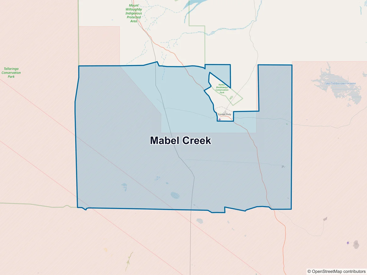Map of Mabel Creek, SA, Australia