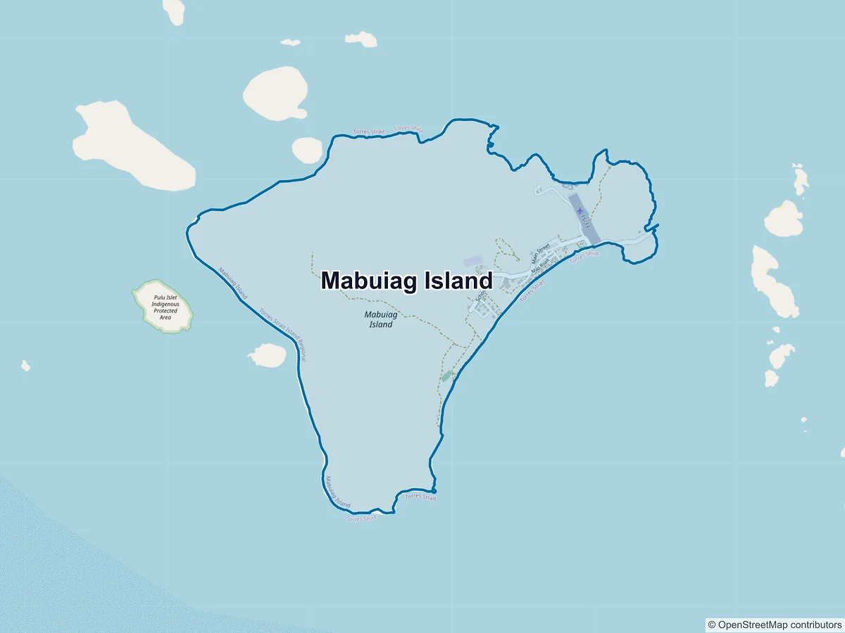 Map of Mabuiag Island, QLD, Australia