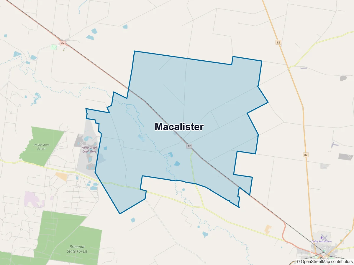 Map of Macalister, QLD, Australia