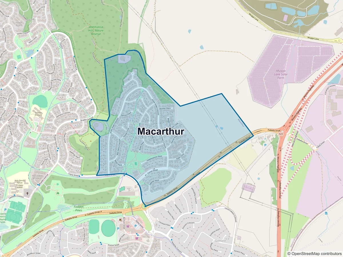 Map of Macarthur, ACT, Australia