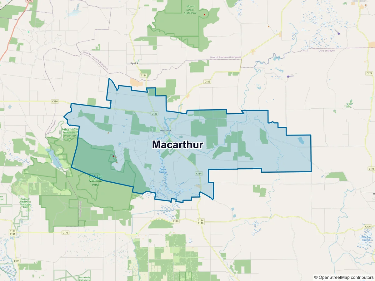 Map of Macarthur, VIC, Australia