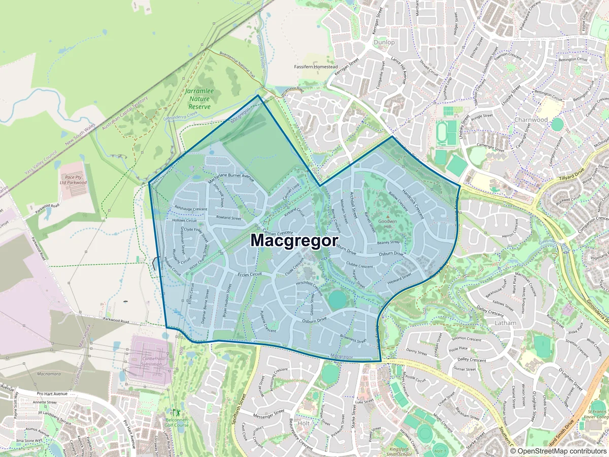 Map of Macgregor, ACT, Australia