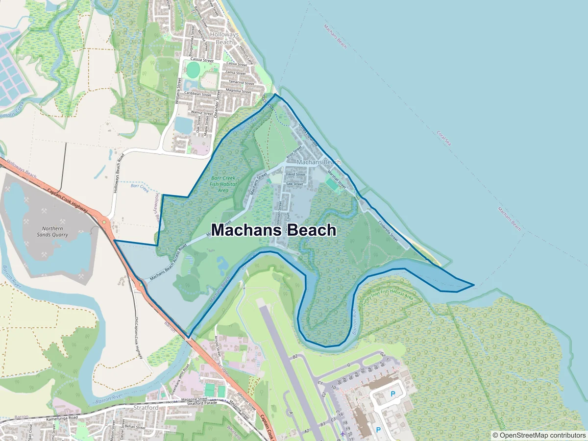 Map of Machans Beach, QLD, Australia