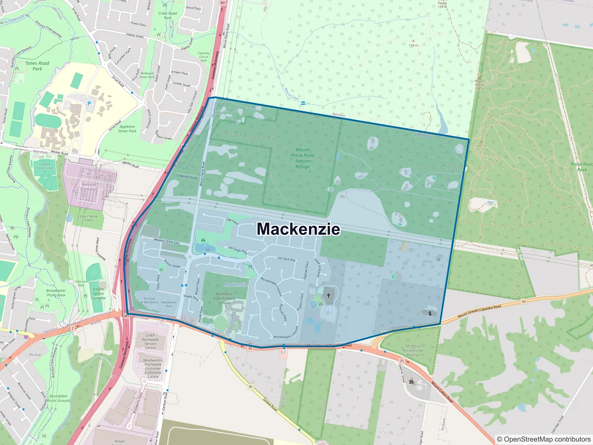 Map of Mackenzie, QLD, Australia
