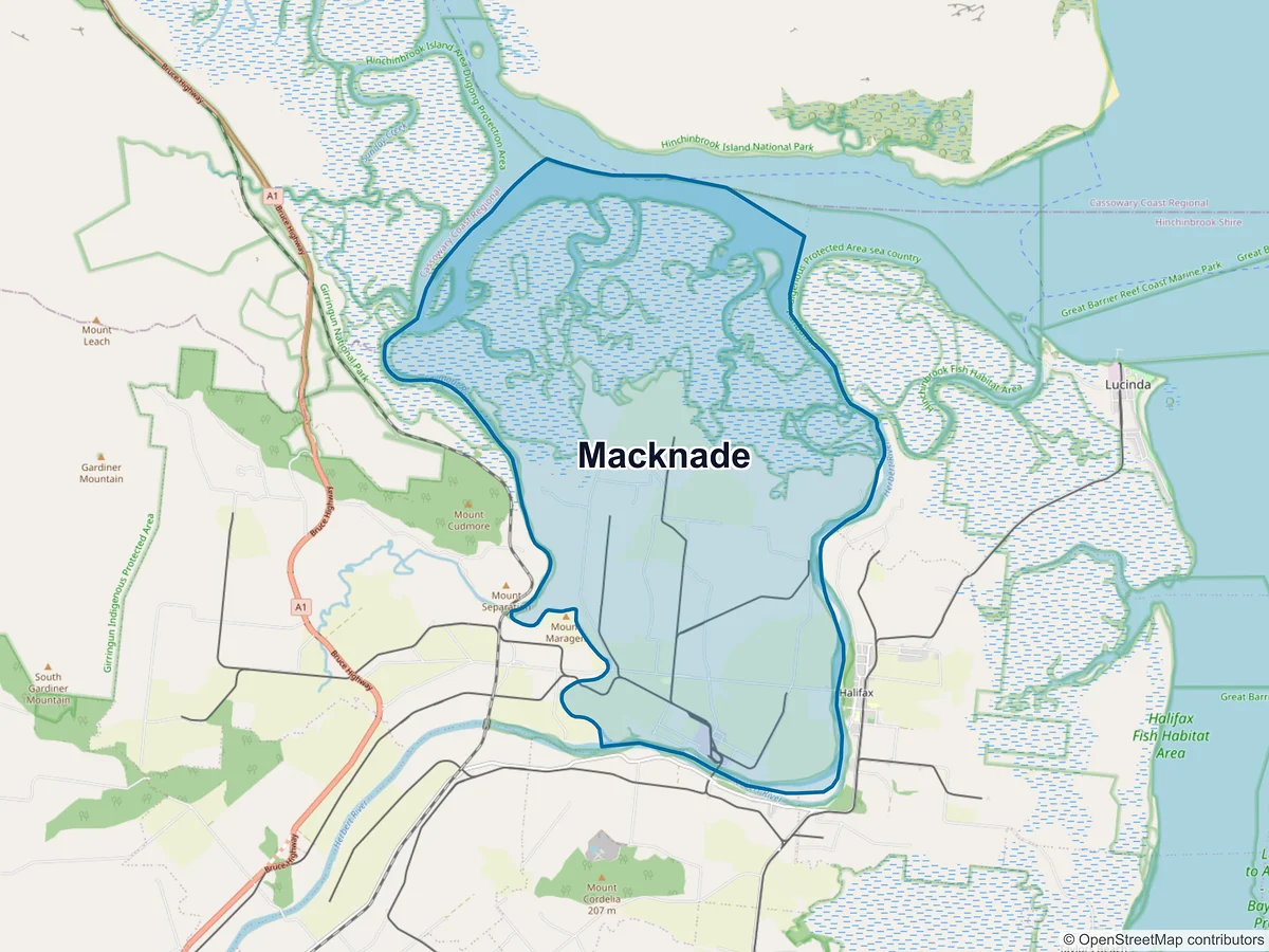 Map of Macknade, QLD, Australia