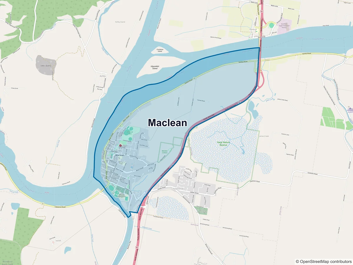 Map of Maclean, NSW, Australia
