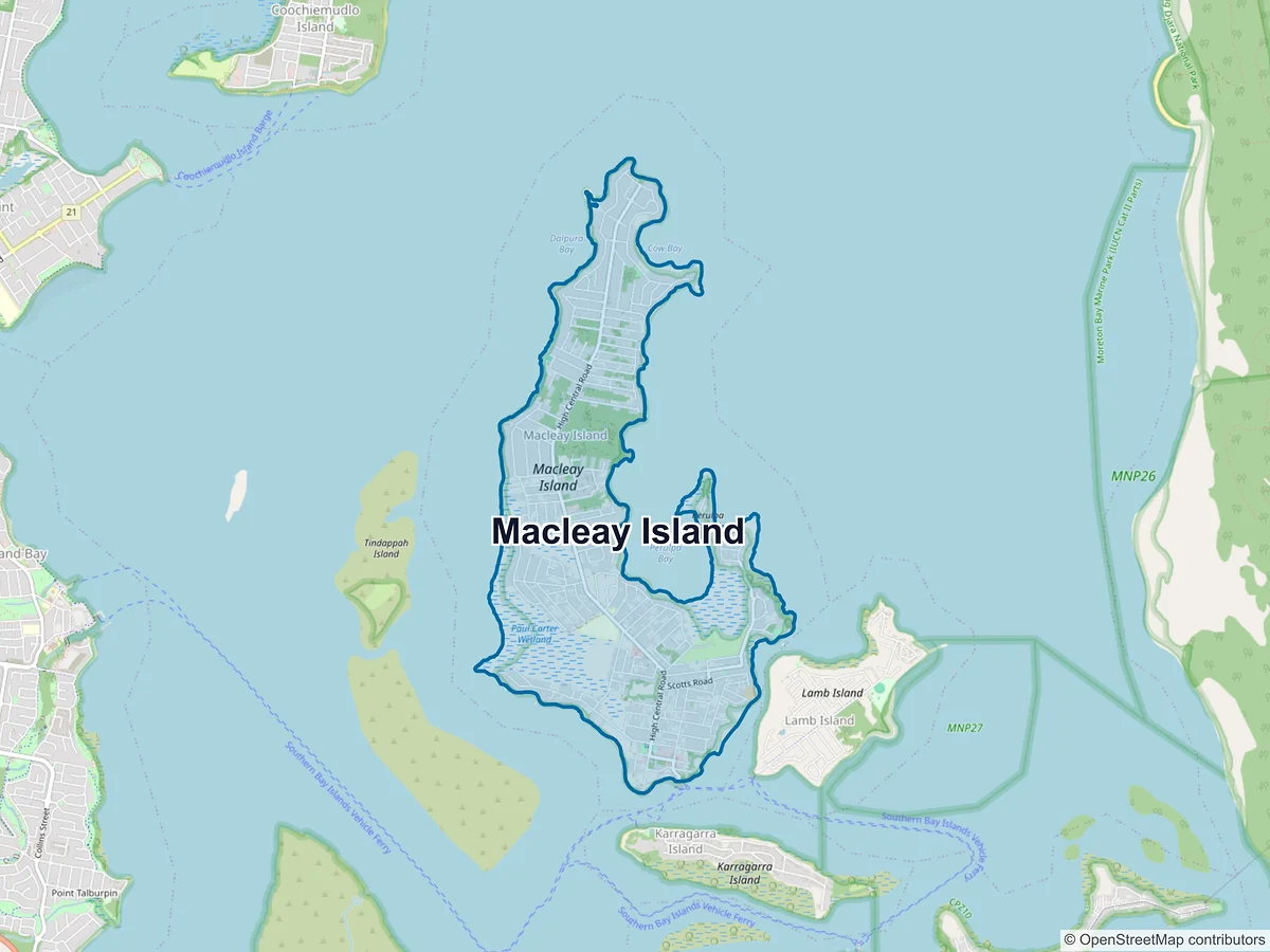 Map of Macleay Island, QLD, Australia