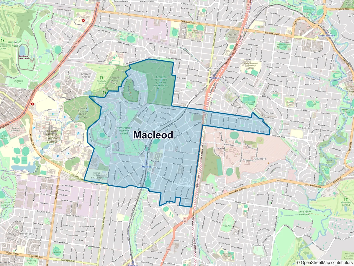 Map of Macleod, VIC, Australia