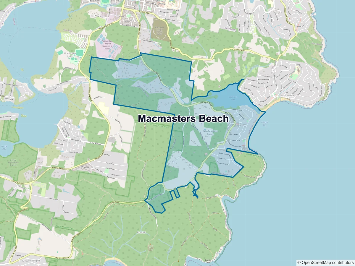 Map of Macmasters Beach, NSW, Australia
