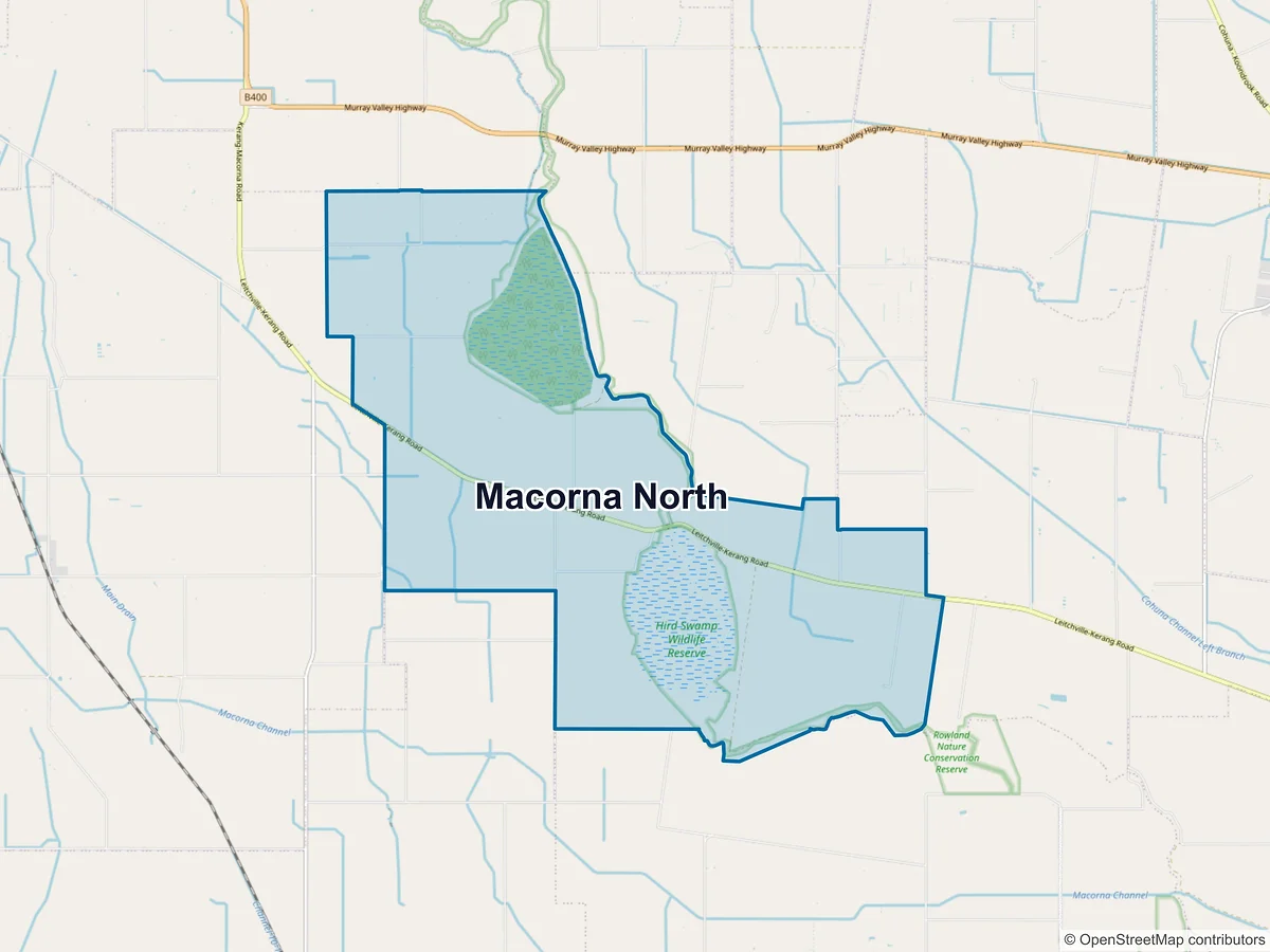 Map of Macorna North, VIC, Australia
